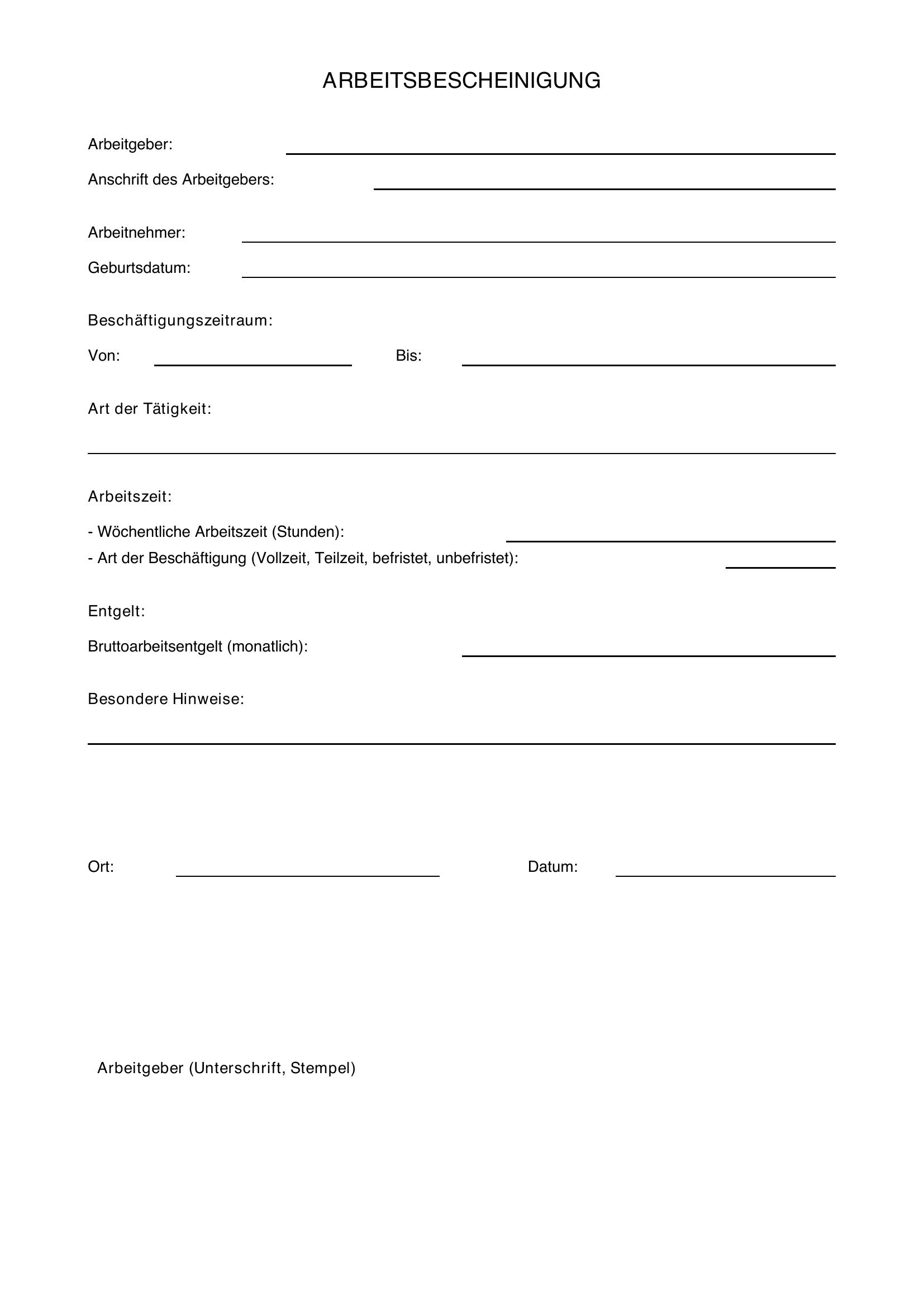 Arbeitsbescheinigung Vom Arbeitgeber Anfordern Muster